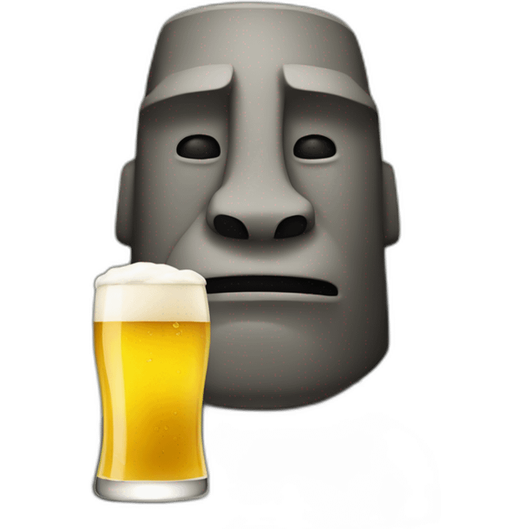 moai drinking beer emoji