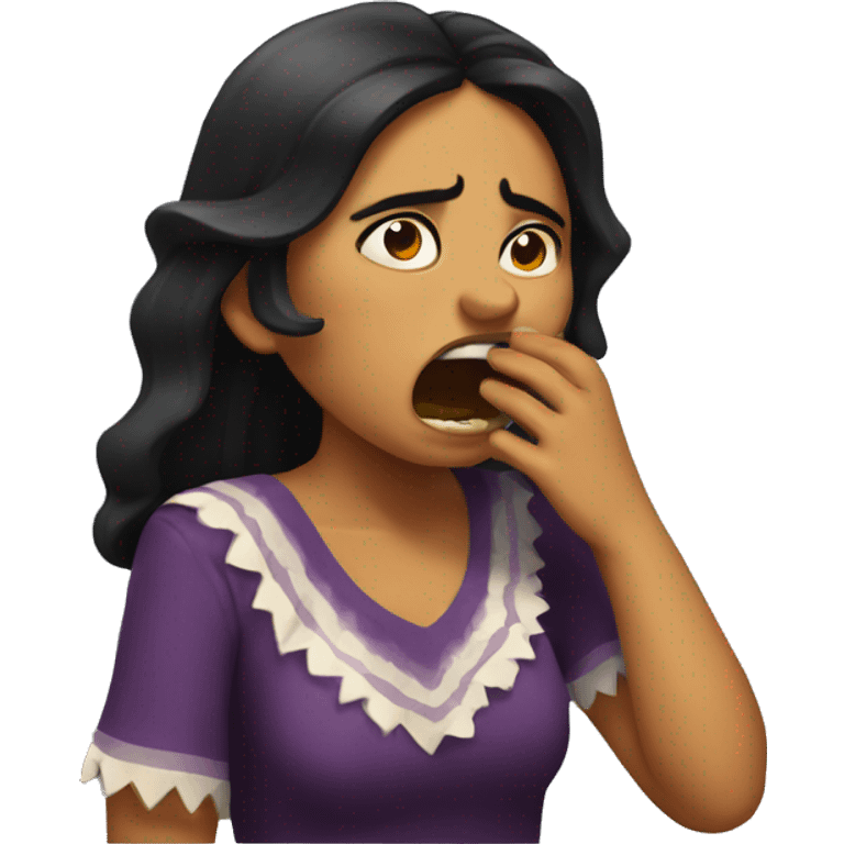 Spooky Mexican Girl sneezing emoji