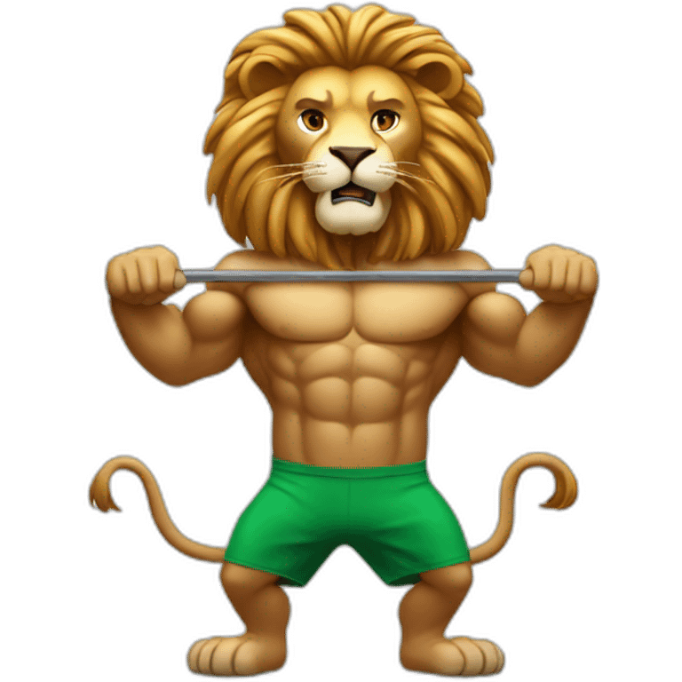 Lion pumping iron emoji