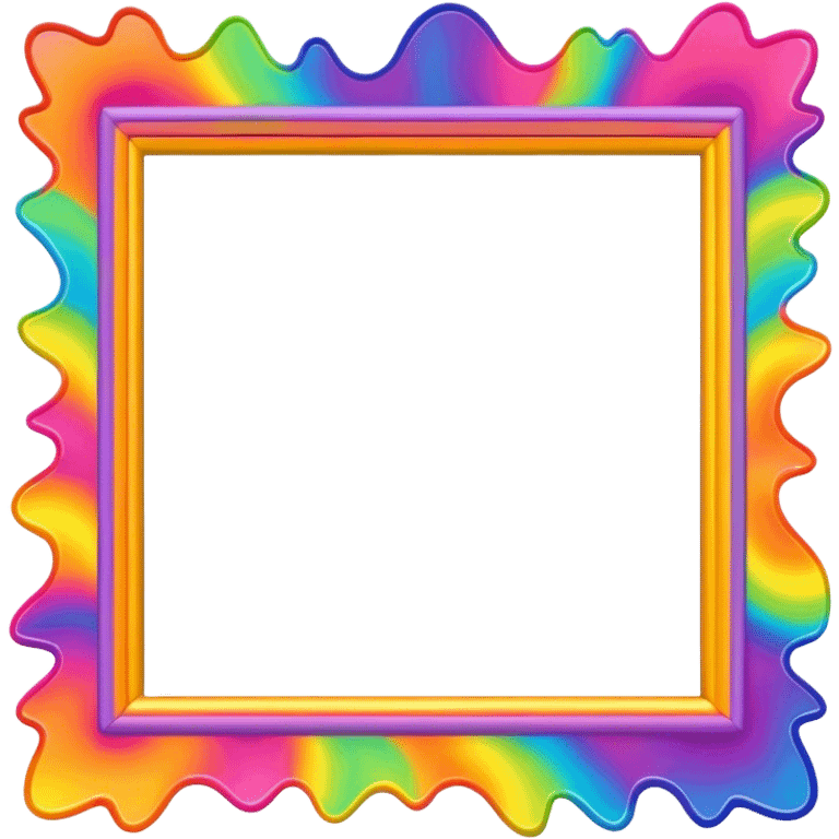 Psychedelic colored photo frame emoji