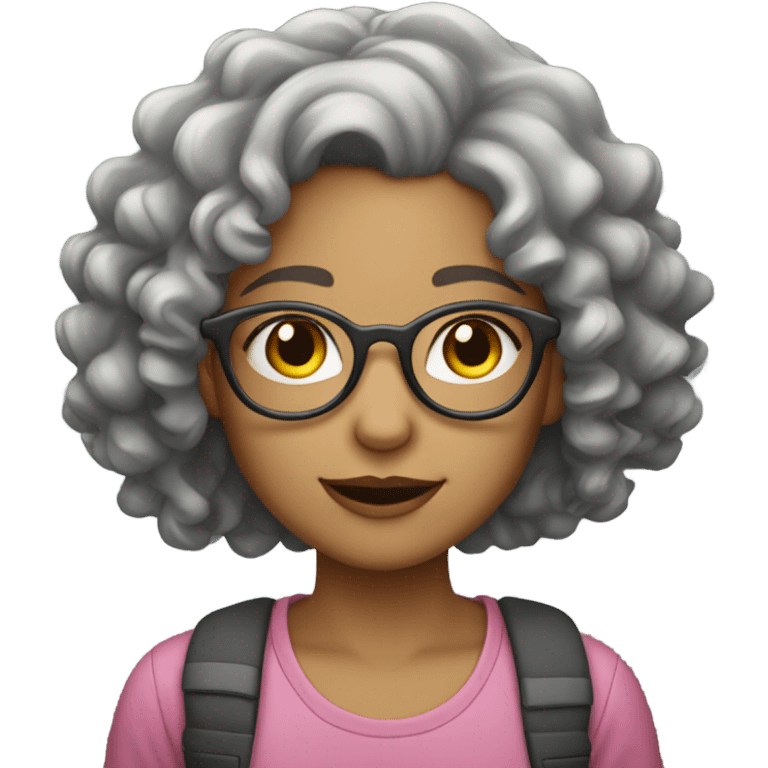 lightskin girl glasses with short grey curly hair emoji