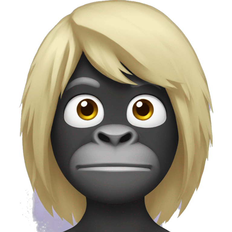 Gorilla with blonde hair emoji