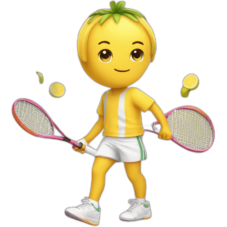 kawaii cute banana tennis player emoji