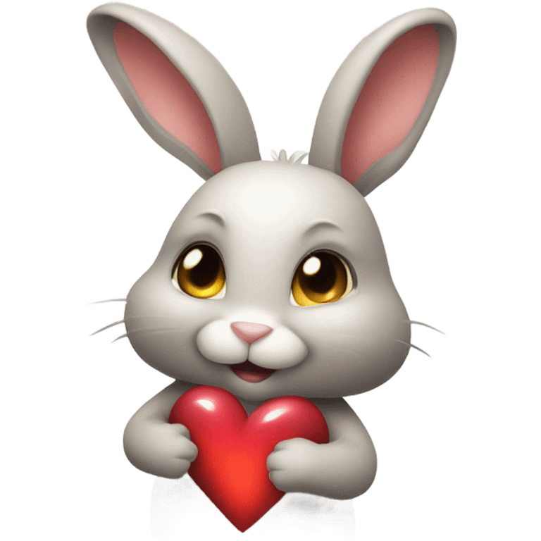 Rabbit with love in the chest emoji