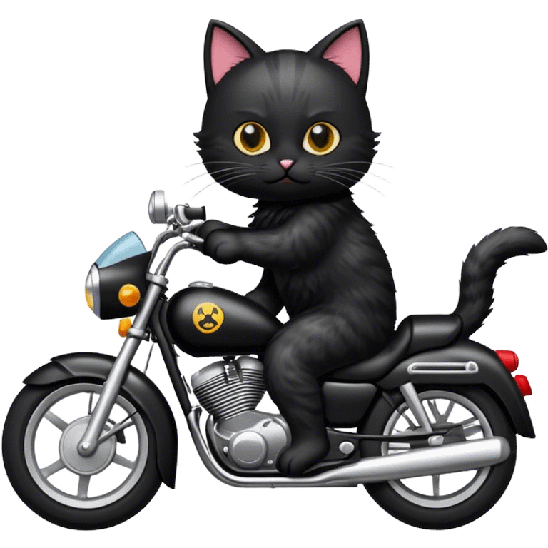 Gatto che guida una moto emoji