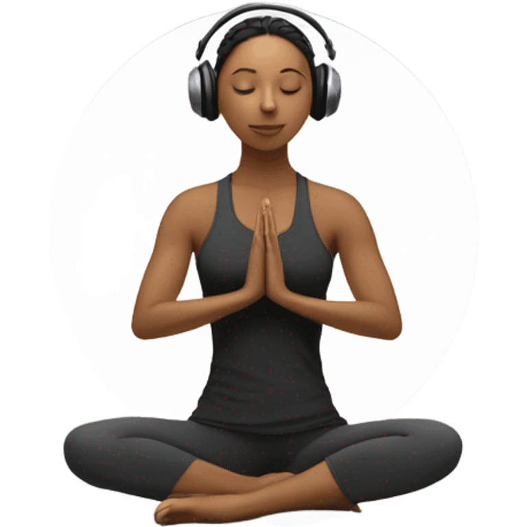 Yoga listening to music emoji