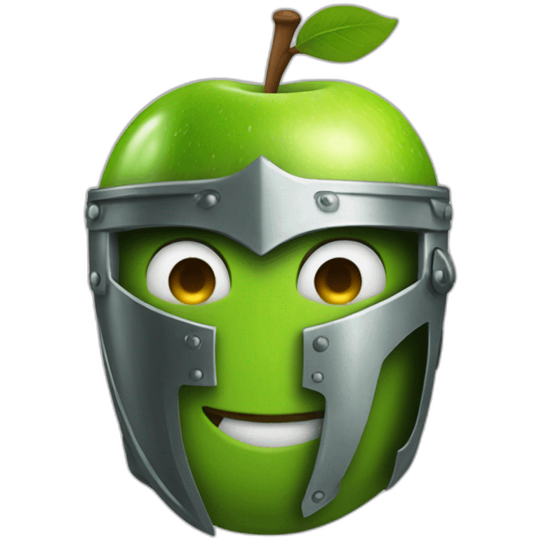 green apple in a knight helmet emoji