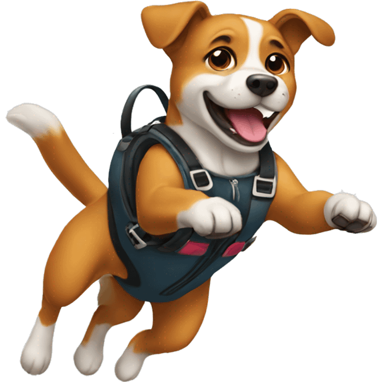 jumping dog skydiving emoji