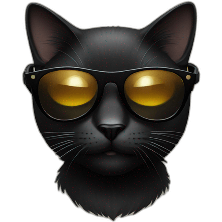 Black cat with sun glasses emoji