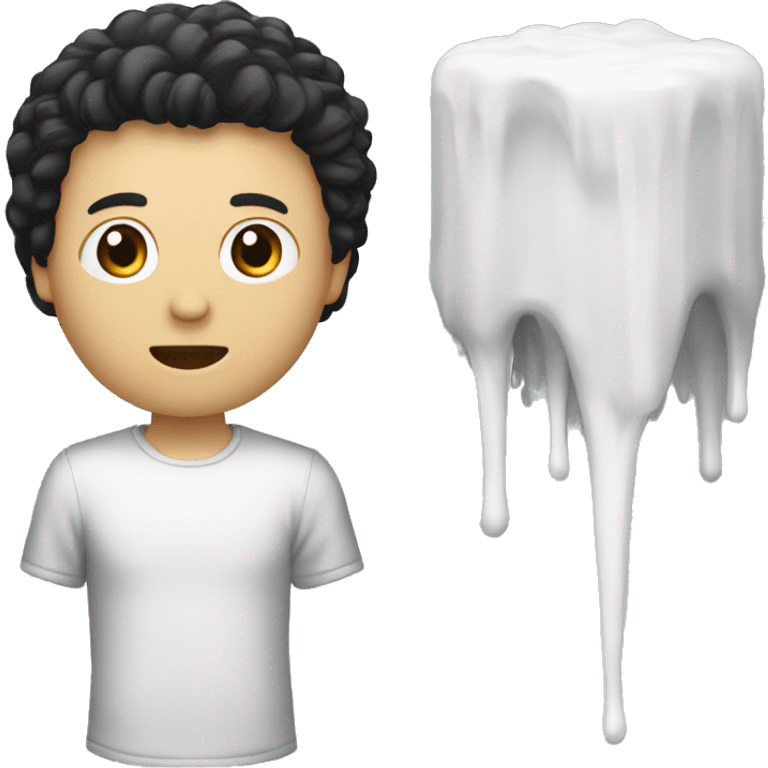 Person hair is balck and he is white and he wird glaces and There is a box on the left emoji