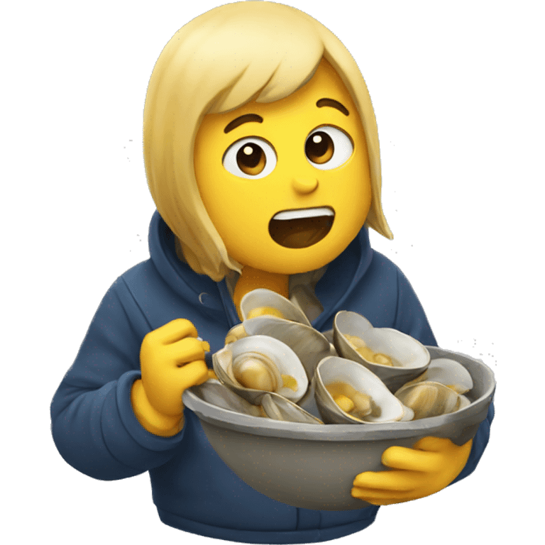 emoji eating clams emoji