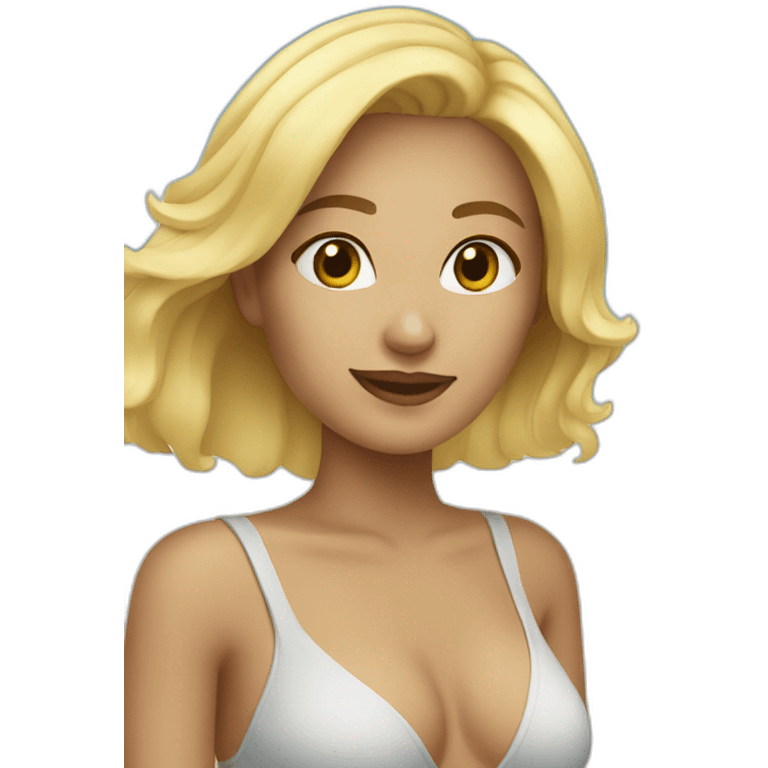 Blonde woman on the beach emoji