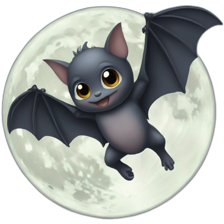 baby bat wings full moon emoji