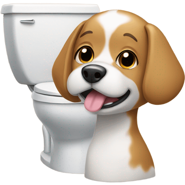 Toilet dog emoji