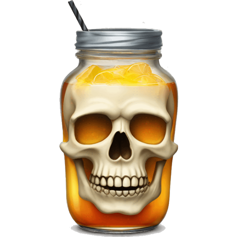 Cocktail contained in a skull jar emoji