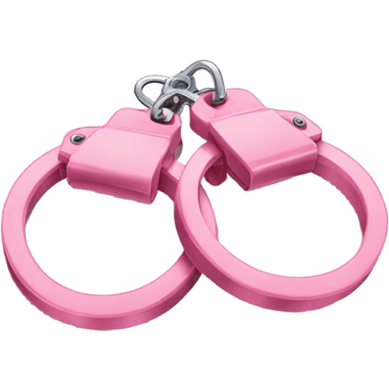 two pinky fluffy handcuffs emoji