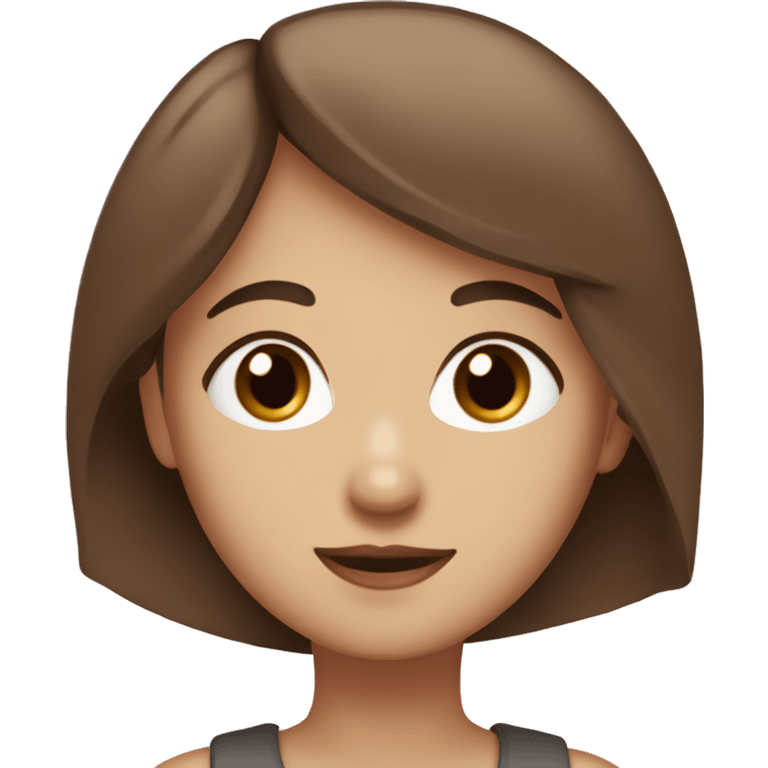 A girl with brown eyes and brown hair ￼￼ emoji