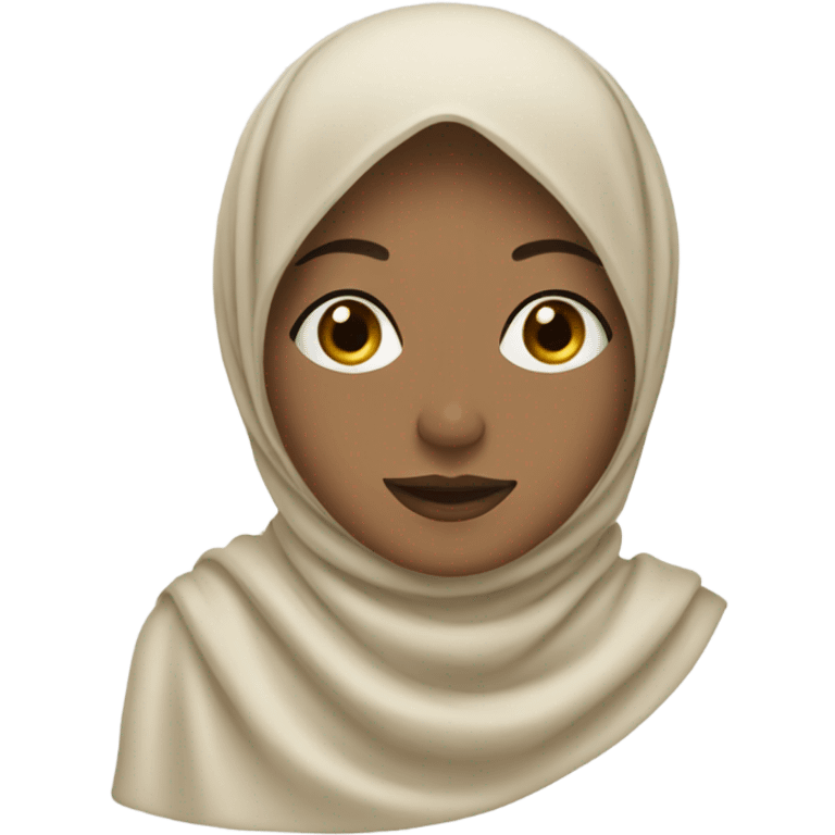 woman wearing a draped cream hijab emoji