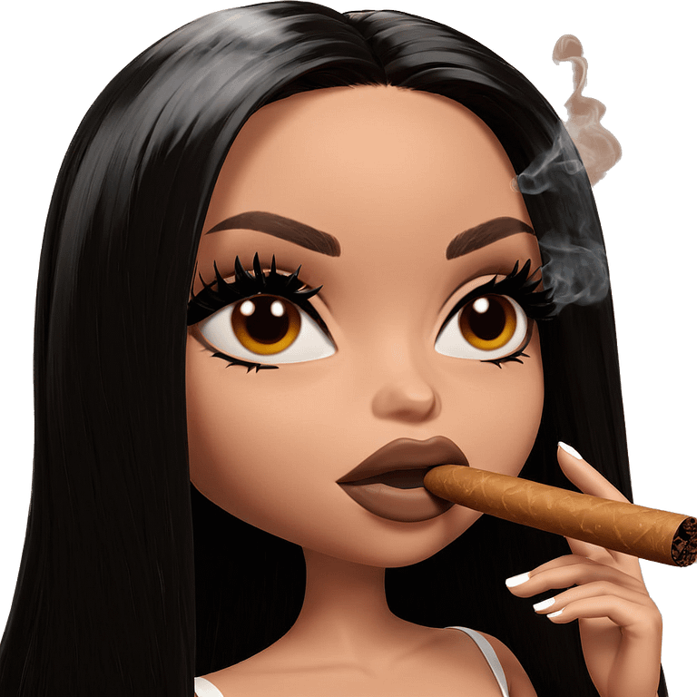 smoking beauty with brown eyes emoji