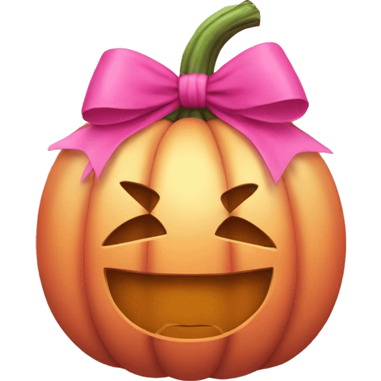 Pumpkin with a pink bow emoji