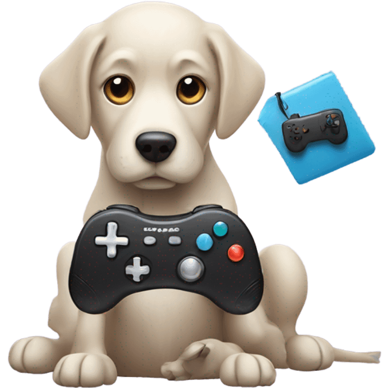 Dog with a game controller  emoji