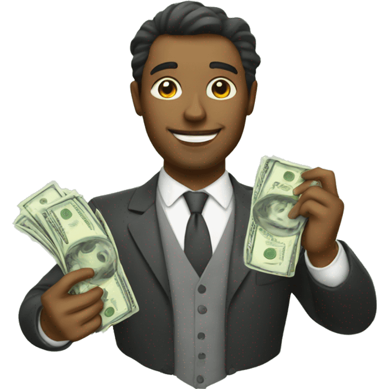 rich man holding cash emoji