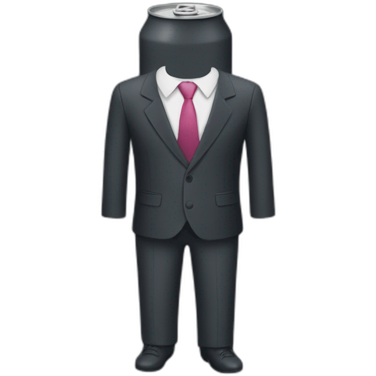 A can with a suit and legs emoji