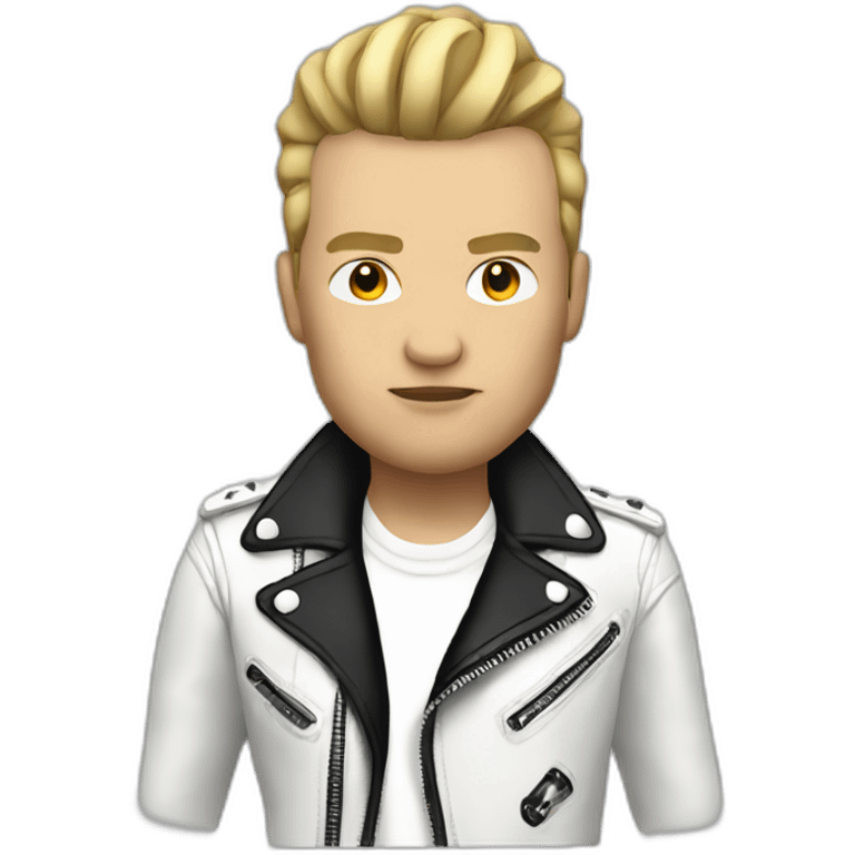 Punk rocker man with white leather jacket emoji