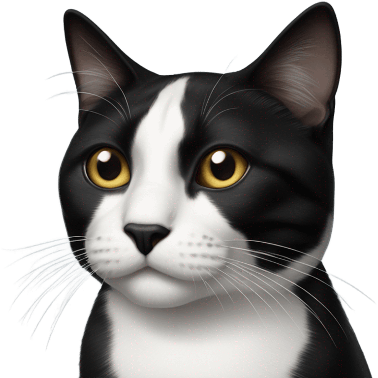 Tuxedo cat with black face  emoji