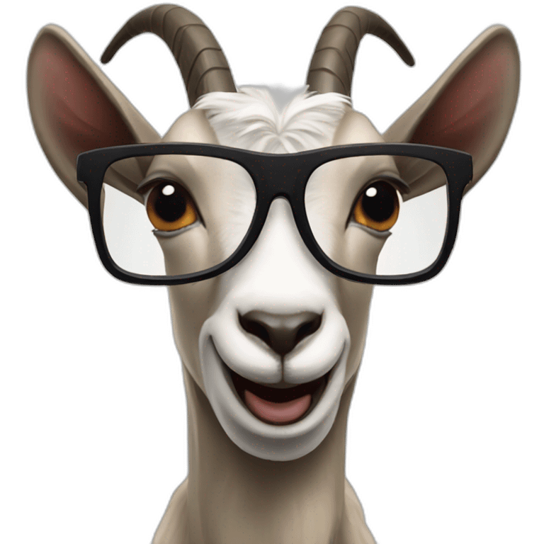 Goat with thug life glasses  emoji