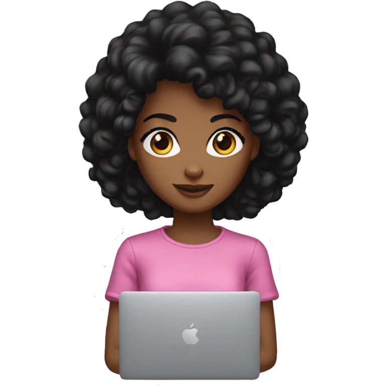 black-hair-girls-with-MacBook emoji