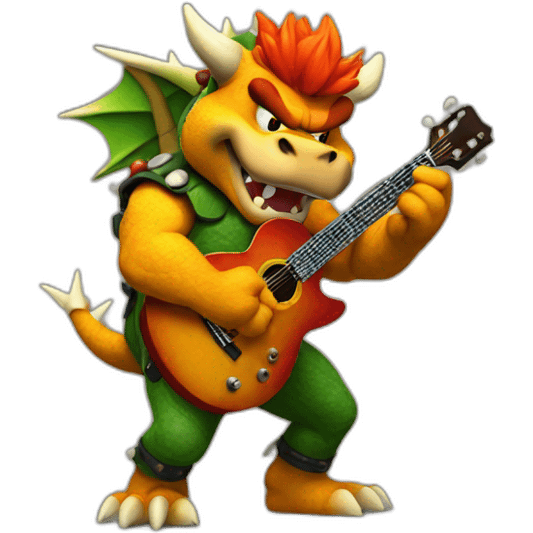 Bowser playing the guitar emoji