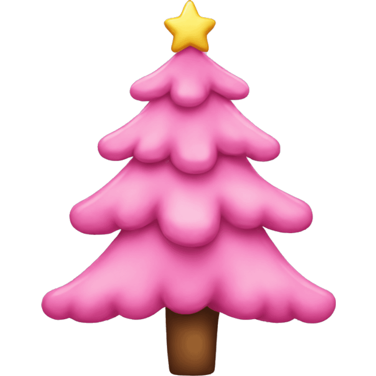 Pink cute Christmas tree emoji