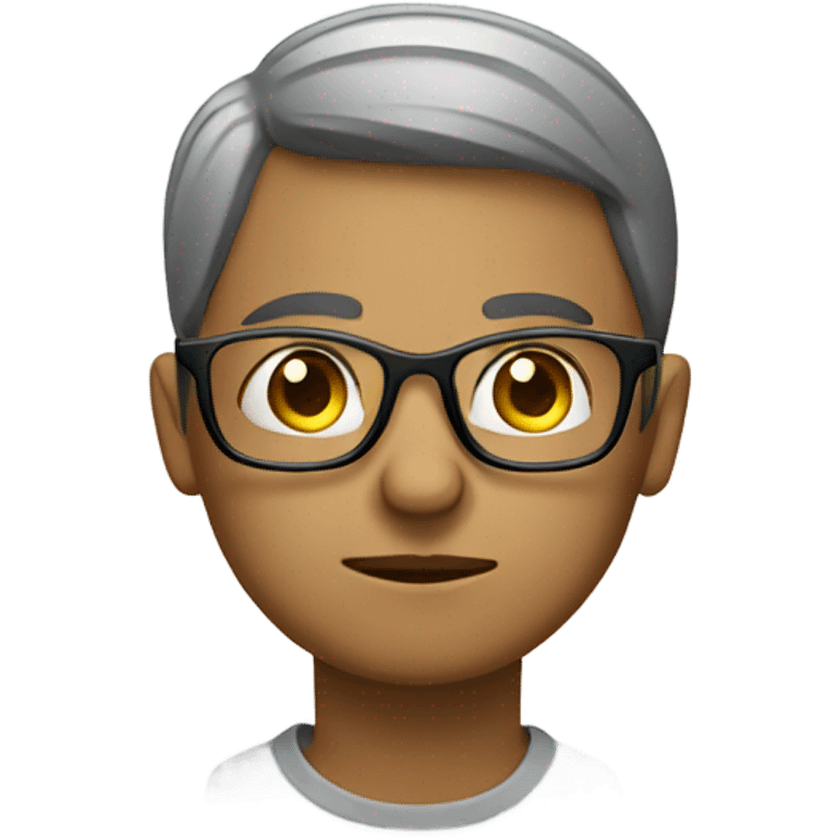 An person wearing glasses with a thoughtful expression emoji