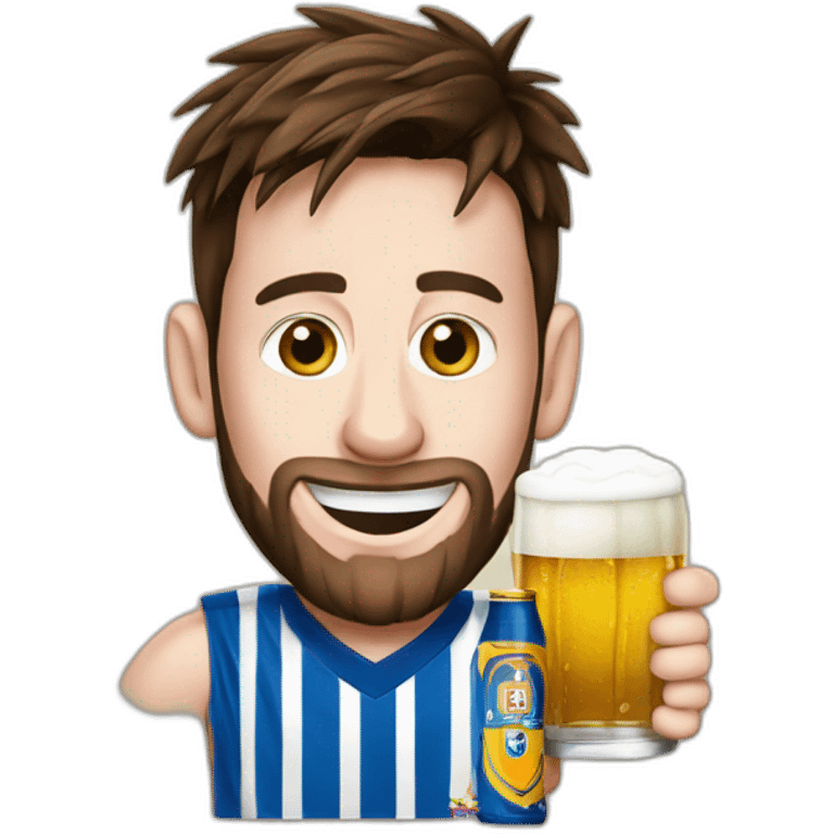 Messi avec une biere emoji