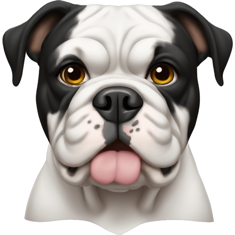 All Black olde English bulldog with white chest patch emoji