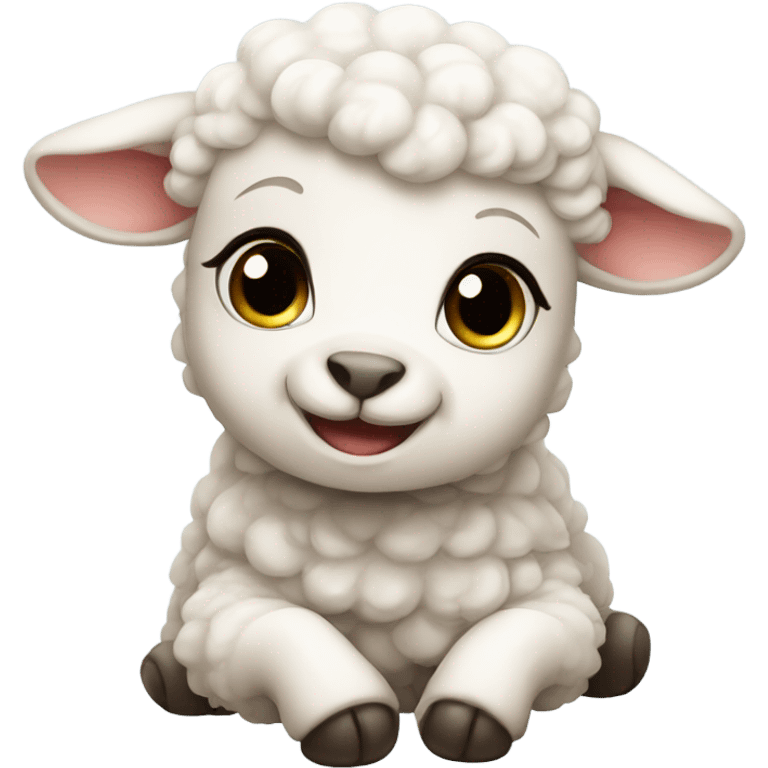 Cartoonish cute Baby lamb emoji