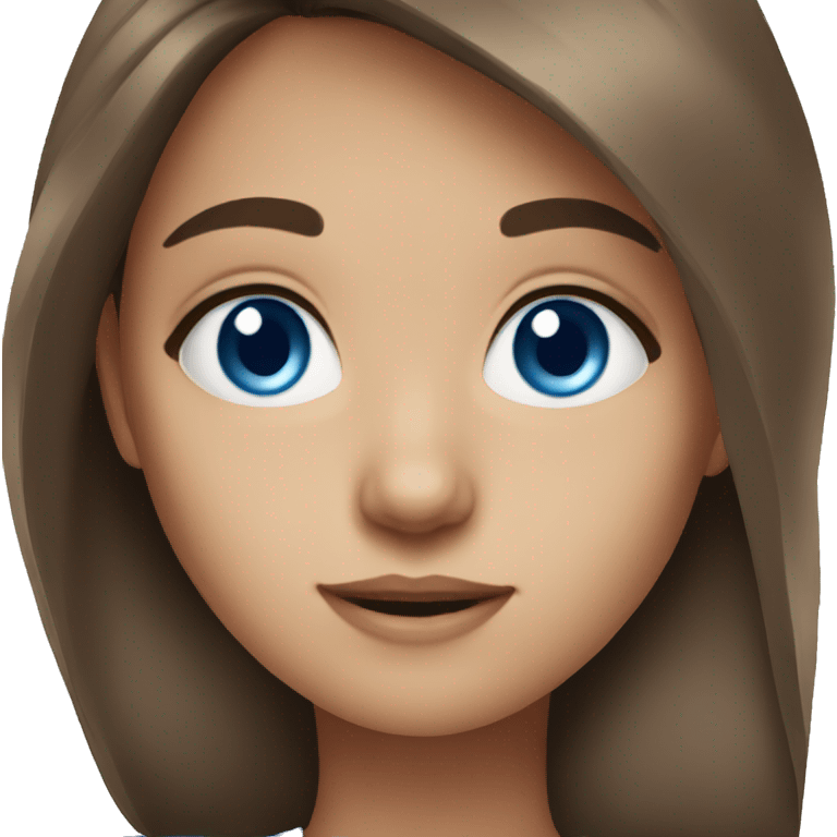 brown hair blue eyes girl  emoji