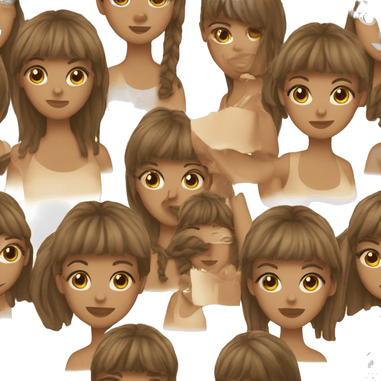 girl with fringe, brown hair, a little bit of tan skin emoji