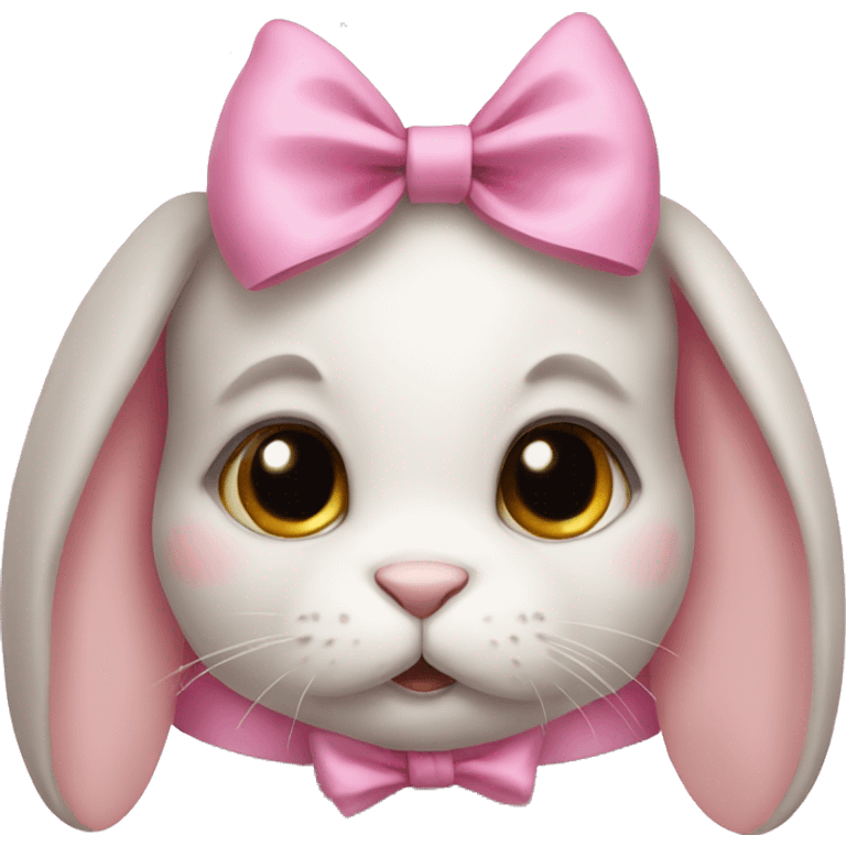 Bunny wearing a pink bow emoji