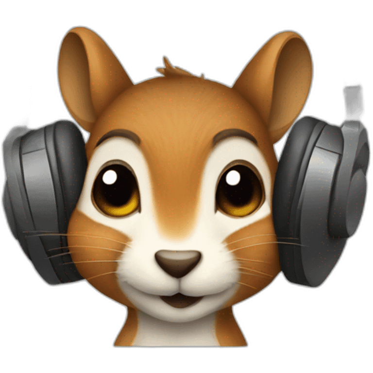 squirel listening music emoji