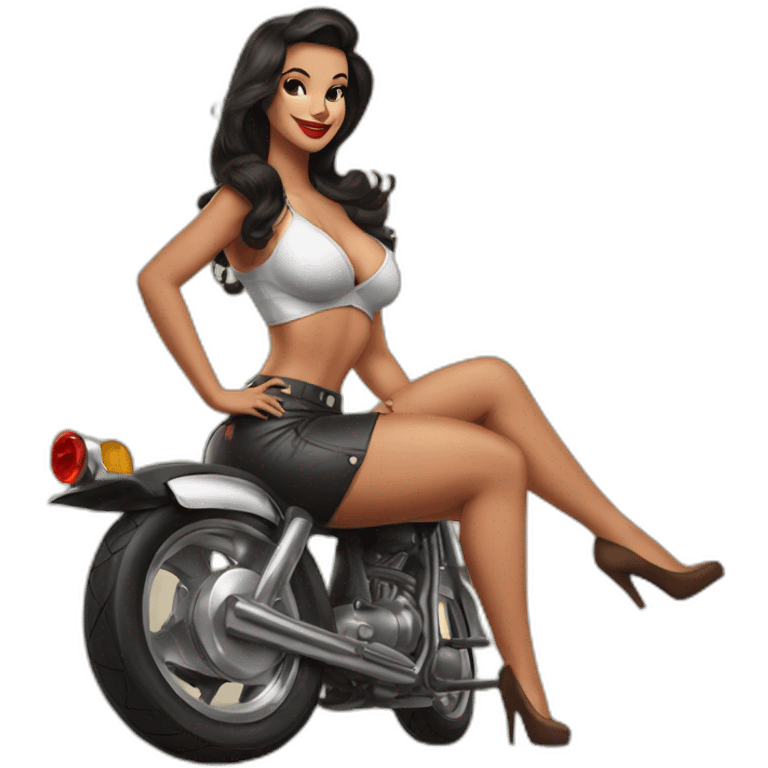 pinup brune moto emoji