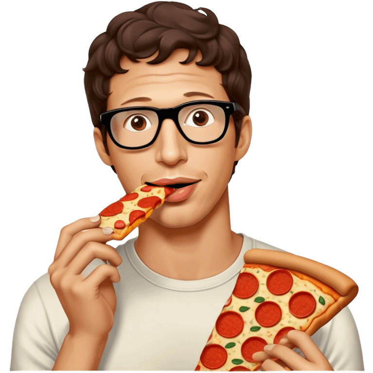 andy samberg eating pizza emoji