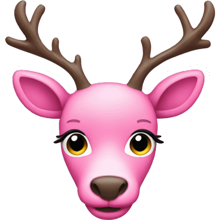 Pink reindeer emoji