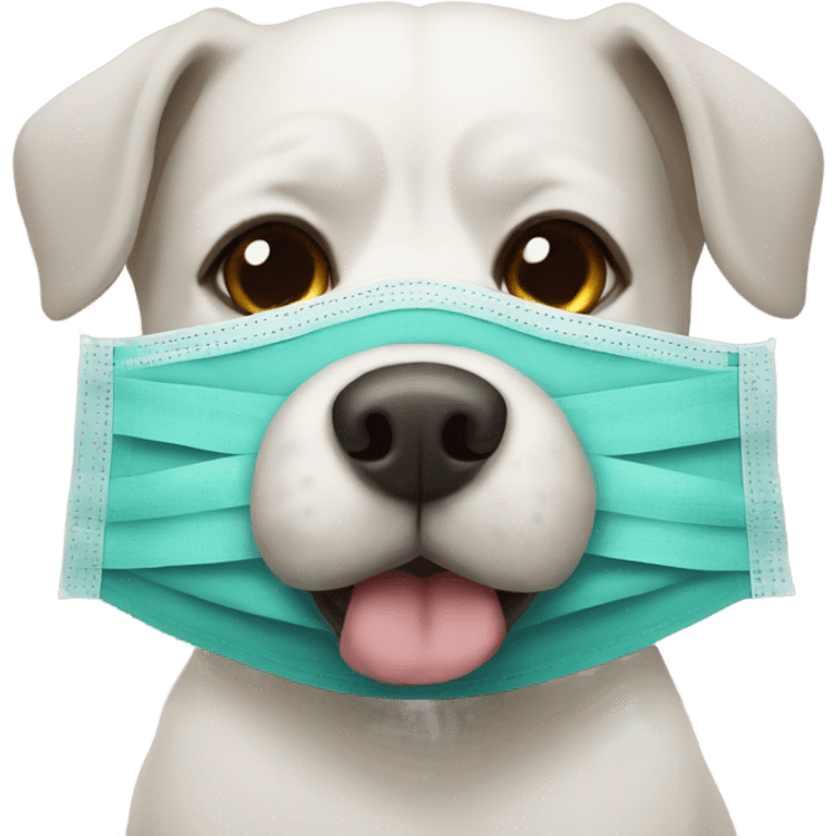 Surgical mask on dog emoji