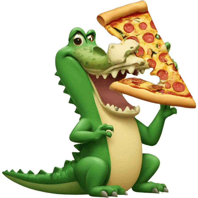 Crocodile eating pizza emoji