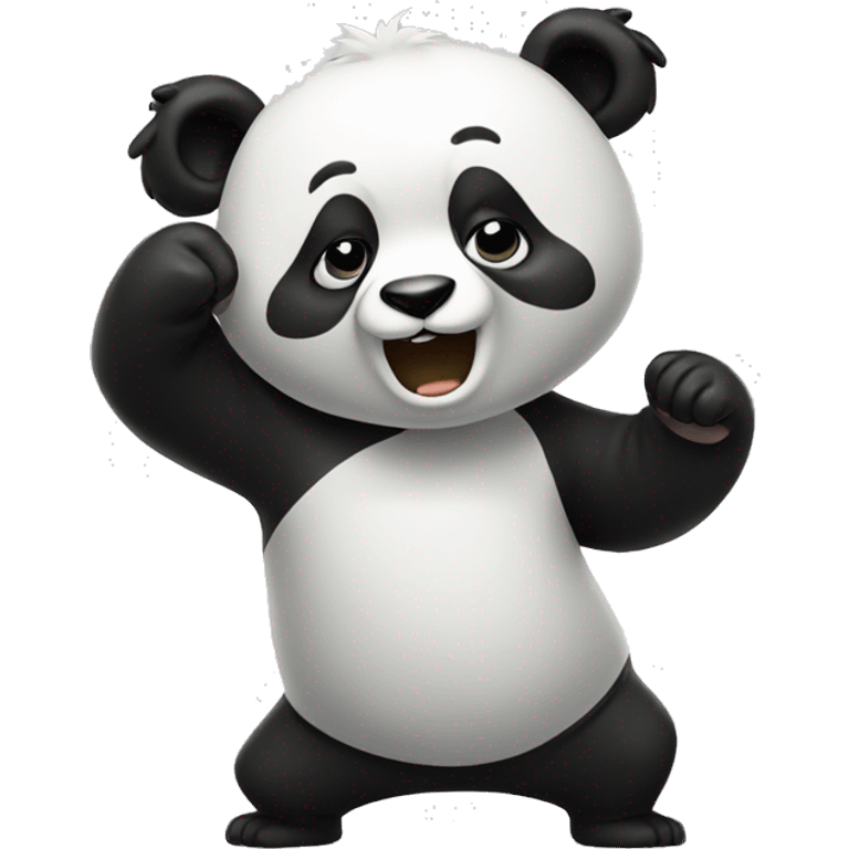 Panda doing the dab emoji