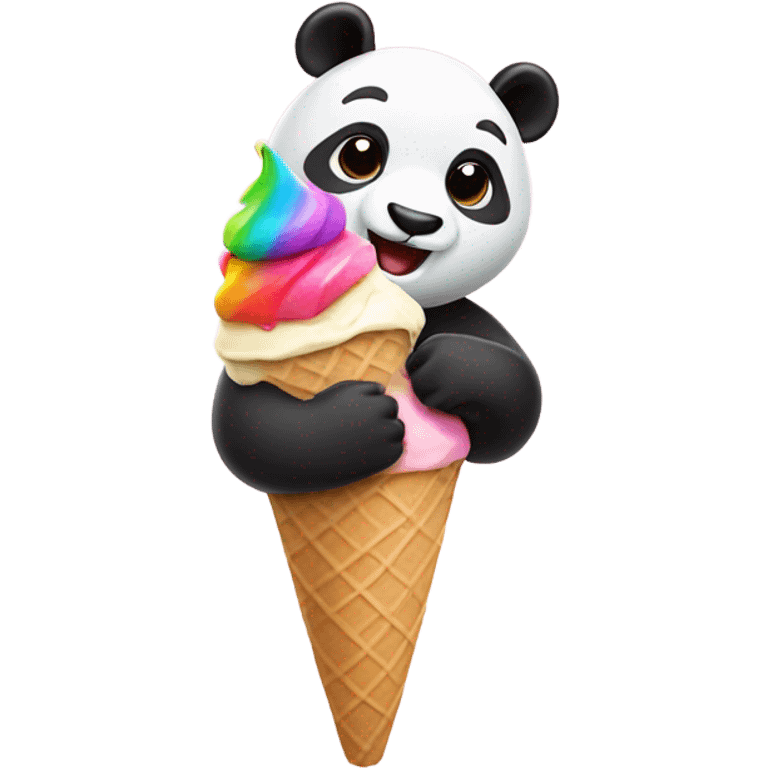 Panda eating ice cream emoji