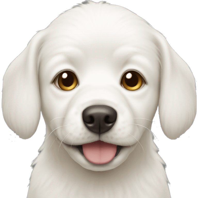 Cute Albino dog face  emoji