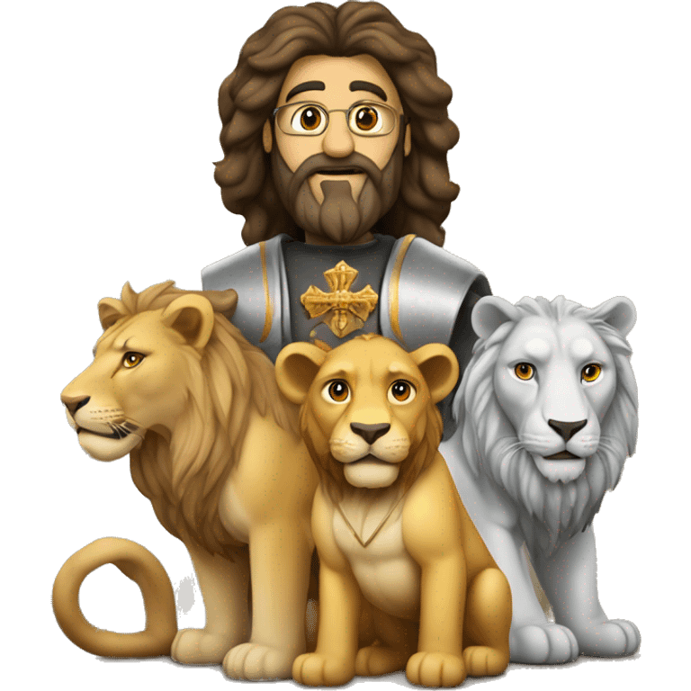 iglesia con 2 leones a su arrededor emoji